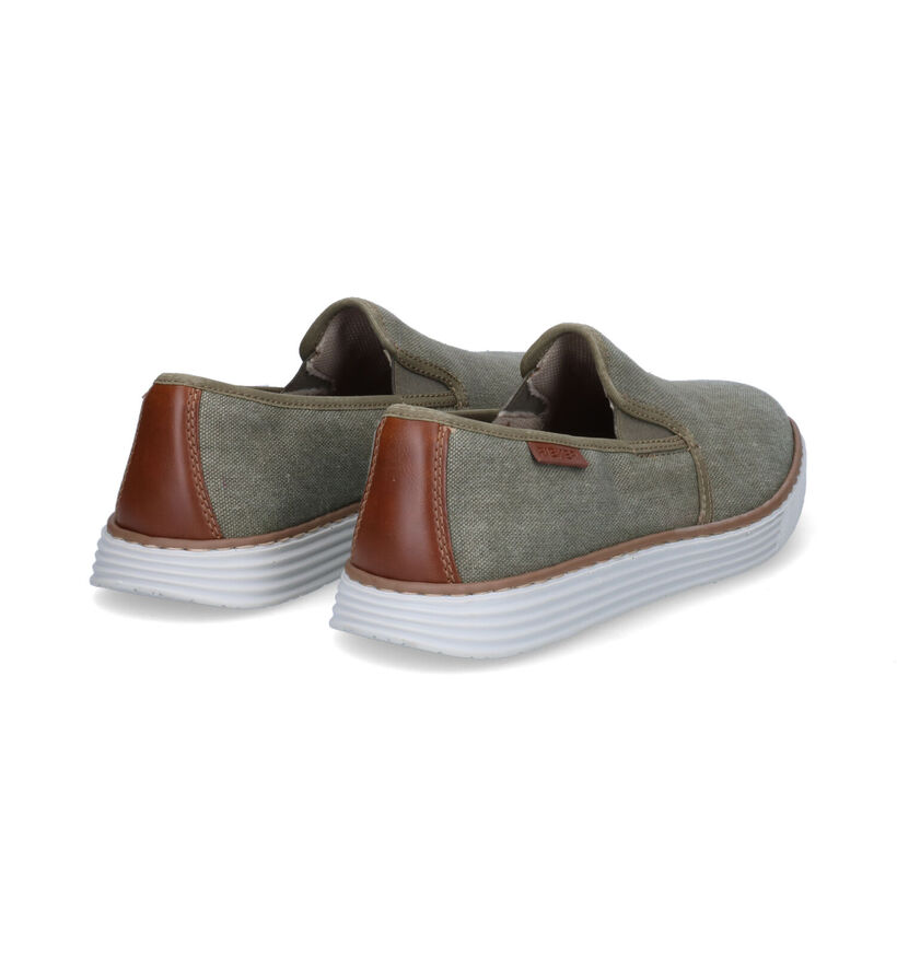 Rieker Chaussures à enfiler en Vert kaki en textile (308623)