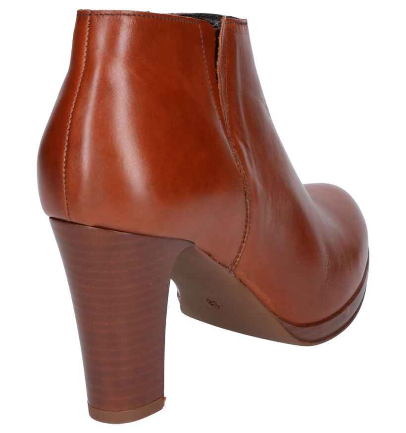 Rizzoli Bottillons à talons en Cognac en cuir (258774)