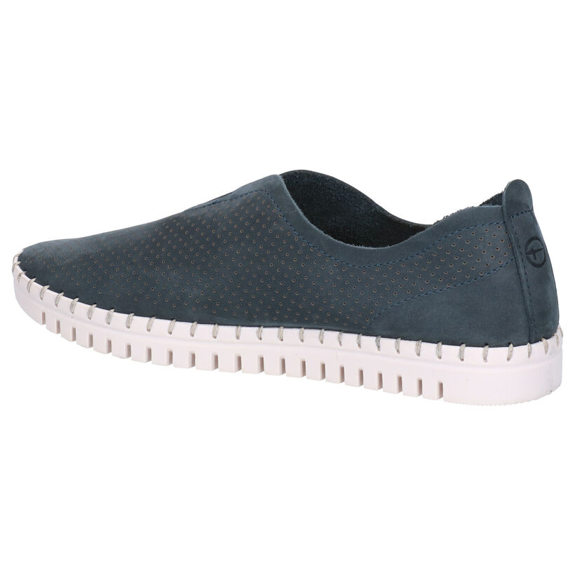 Tamaris Blauwe Instappers in nubuck (277351)