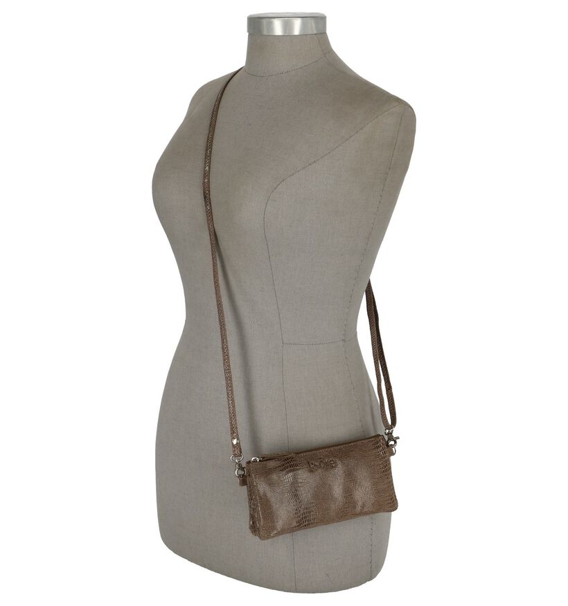 Via Limone Lizard Zwart Crossbody Tasje in nubuck (270746)