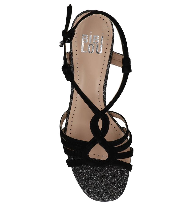 Bibi Lou Zwarte Sandalen met Glitters, , pdp