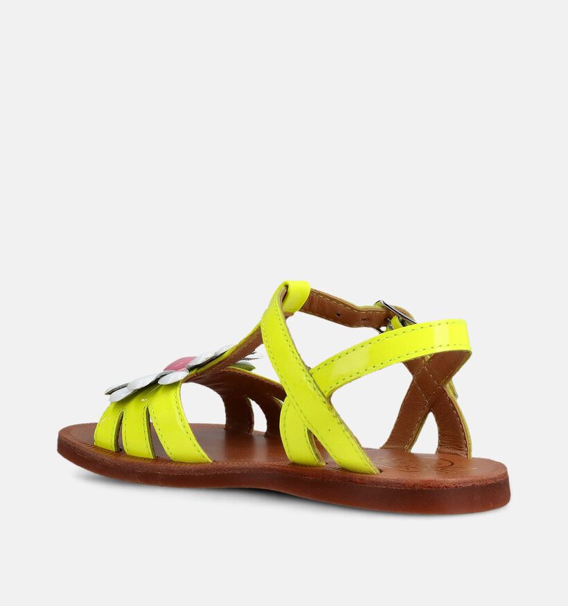 Pom d'Api Plagette Big Flower Gele Sandalen voor meisjes (370271)