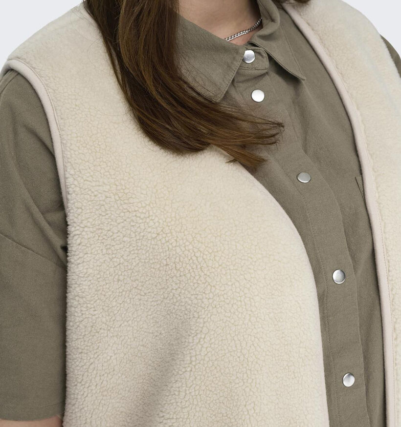 ONLY Carmakoma Belisa Manteau en teddy en Beige pour femmes (342997)