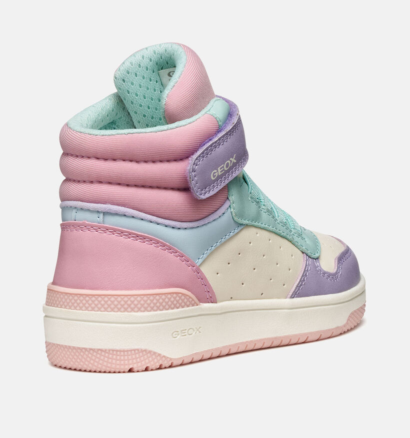 Geox Pastel Roze/Witte Hoge Sneakers voor meisjes (360337) - geschikt voor steunzolen