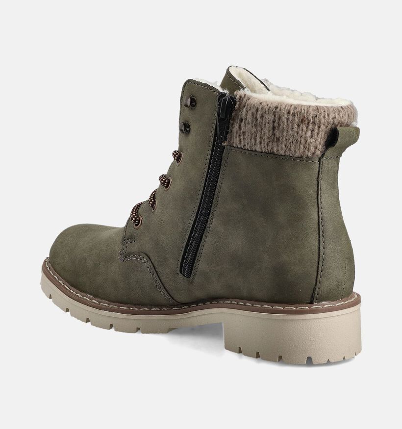 Rieker Boots à lacets en Vert kaki pour femmes (363556) - pour semelles orthopédiques