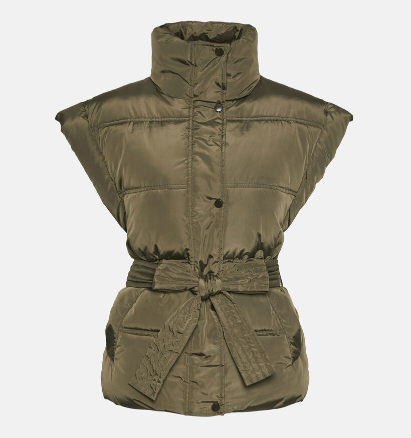 Pieces Noora Groene Korte gewatteerde bodywarmer voor dames (346559)