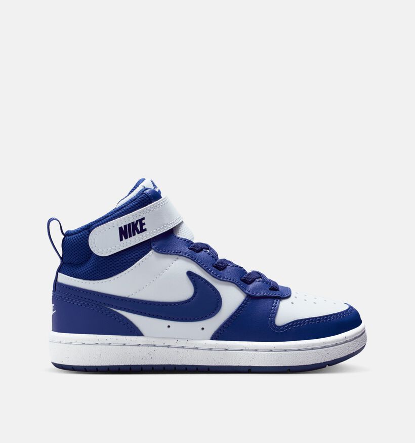 Nike Court Borough Baskets montantes en Blanc/Bleu pour garçons (364597)