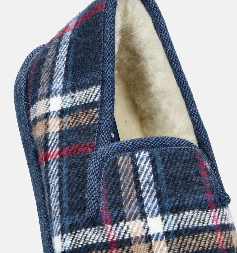 Comfort Plus Blauwe Geruite pantoffels voor heren (349173)