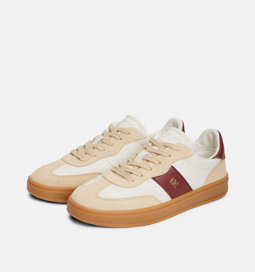 Tommy Hilfiger Premium Heritage Beige/Bordeaux Sneakers voor dames (374898)