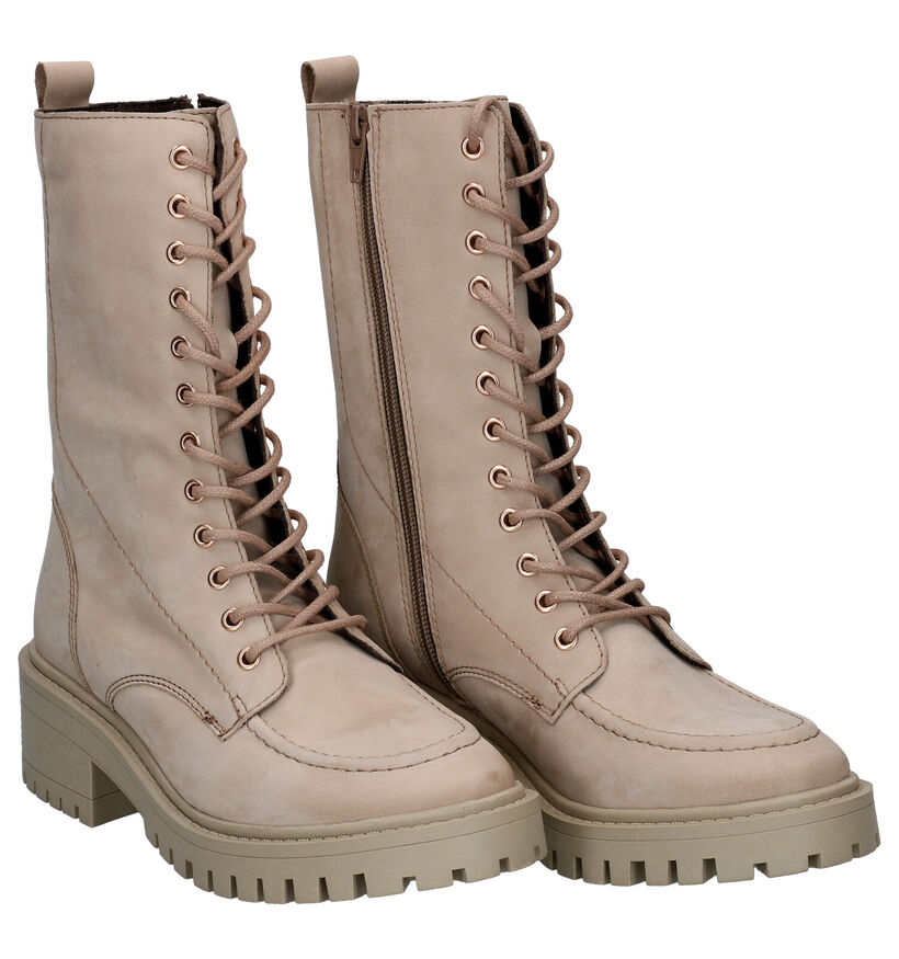Poelman Klara Beige Laarzen in nubuck (300332)