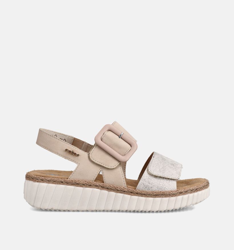 Rieker Sandales compens&eacute;es en Beige pour femmes (370418)