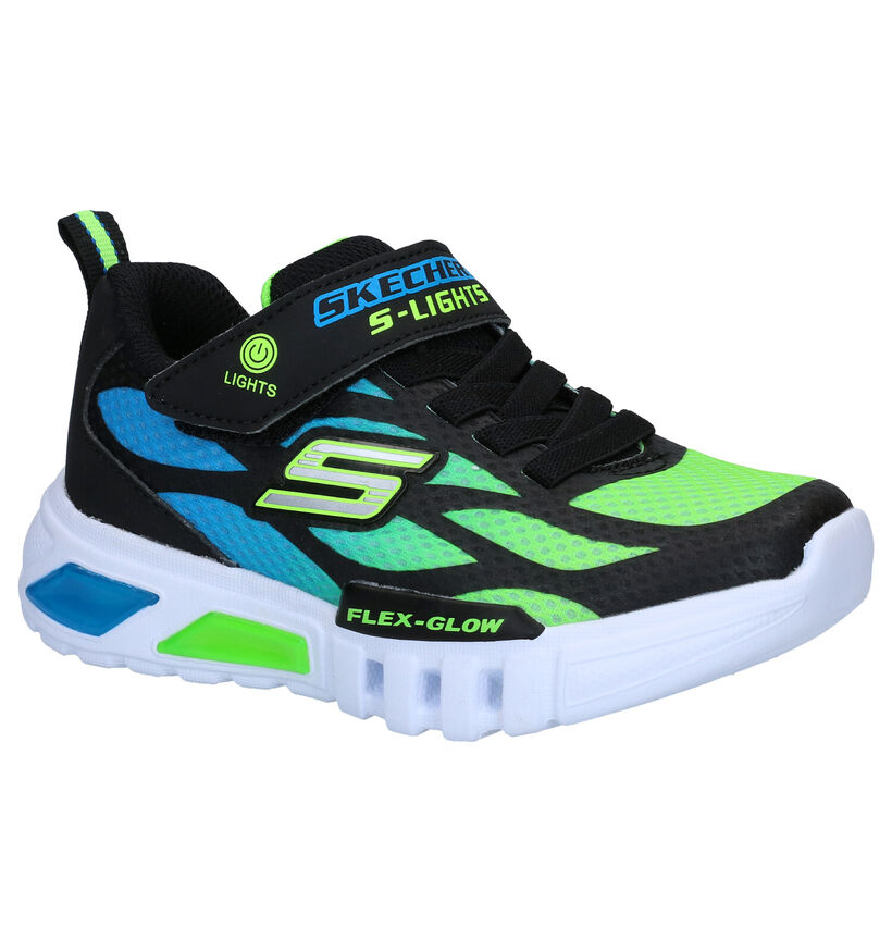 Skechers Flex-Glow Baskets en Noir en simili cuir (295074)