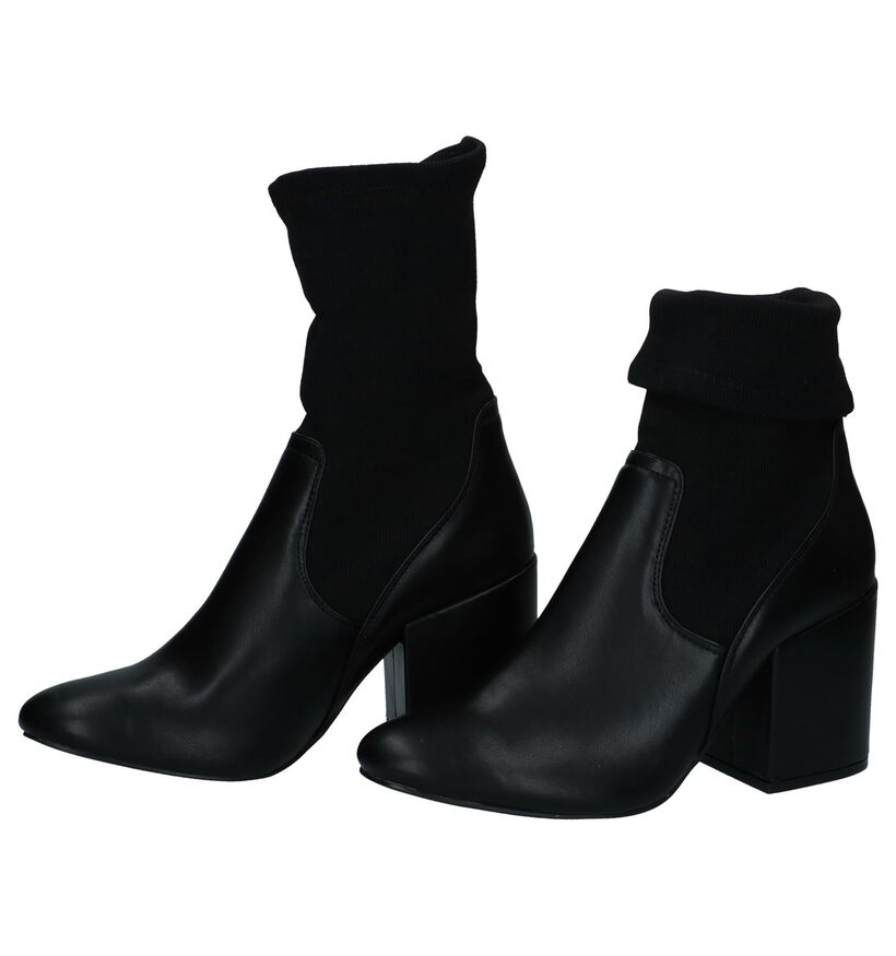 Youh! Bottillons à talons en Noir en simili cuir (230447)