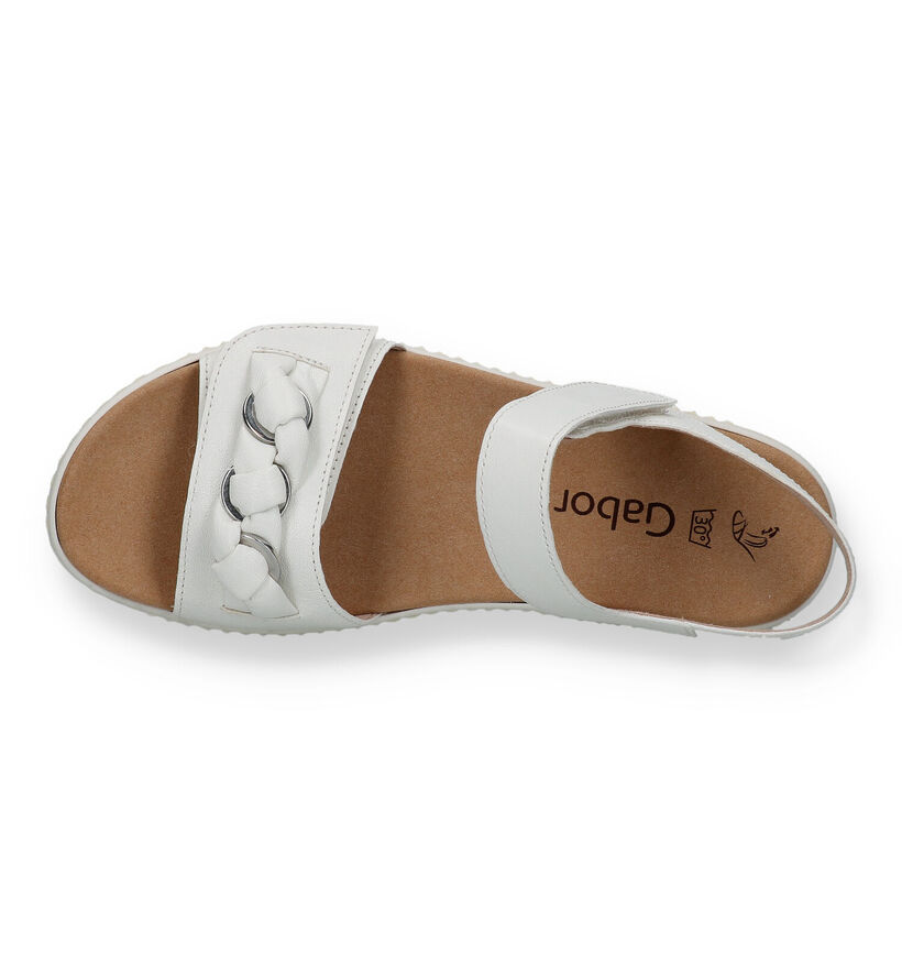 Gabor Ecru Sandalen voor steunzolen in leer (334332)