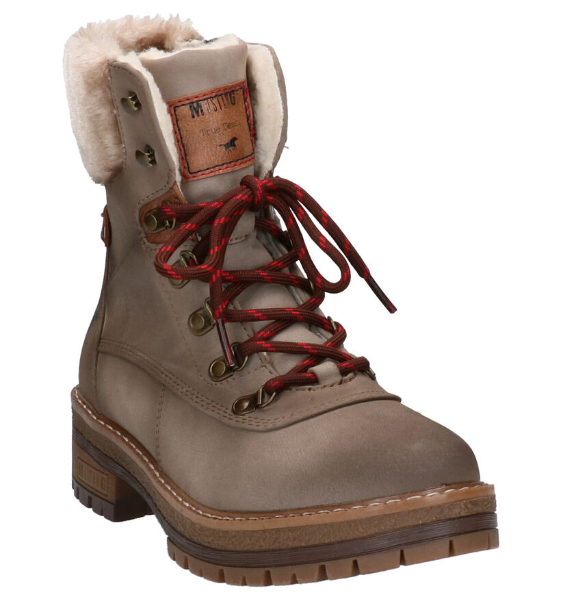 Mustang Taupe Boots in stof (260343)