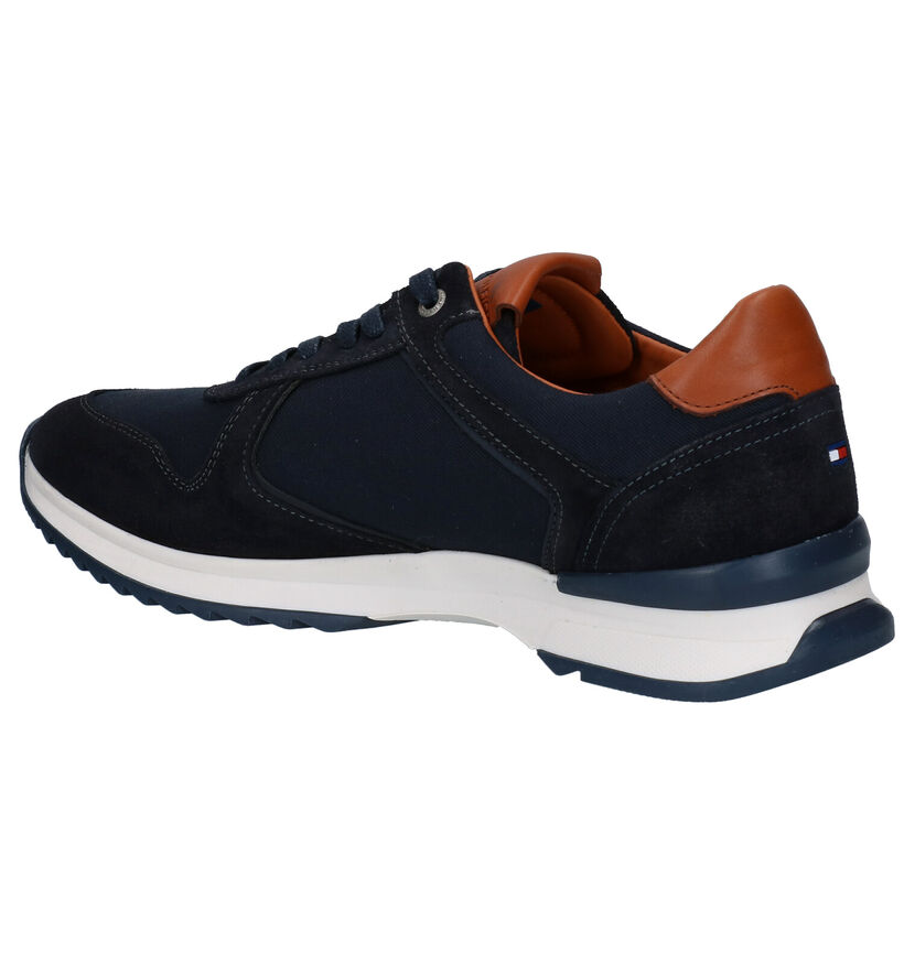 Tommy Hilfiger Runner Craft Mix Blauwe Veterschoenen in daim (276280)