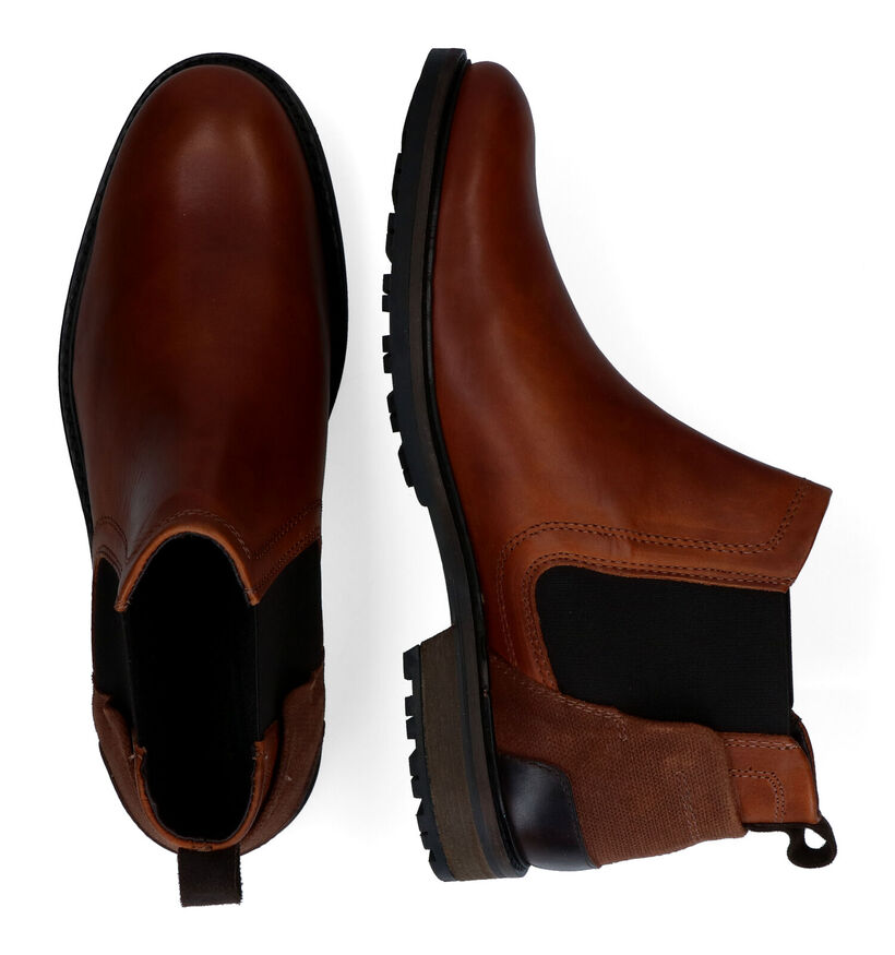 Bullboxer Bottines Chelsea en Cognac en cuir (313092)
