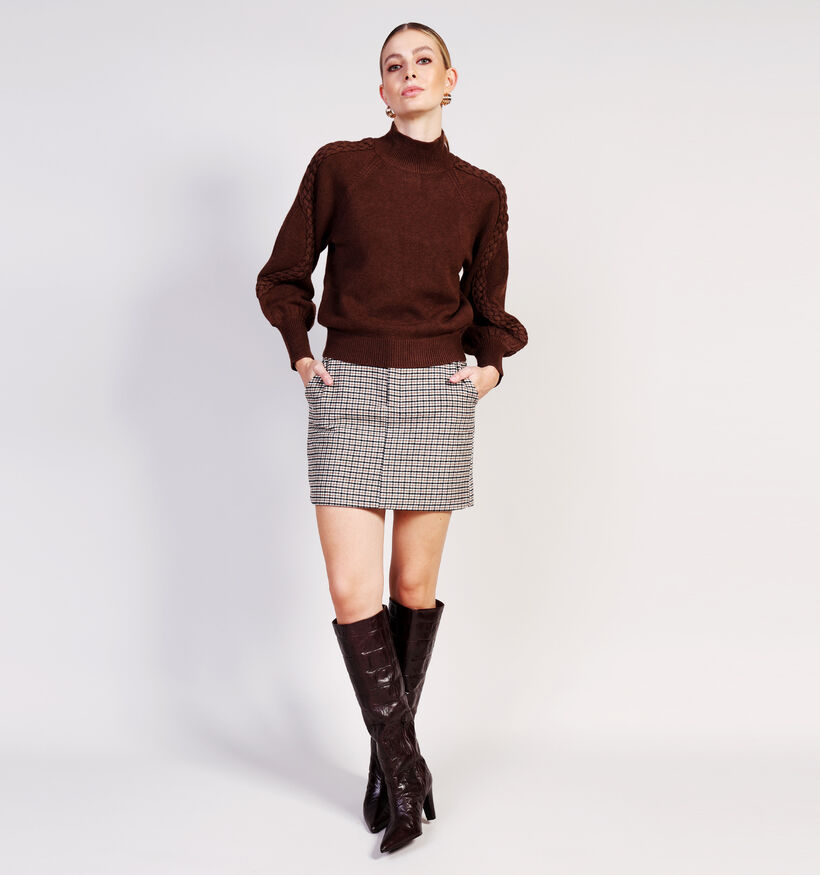 Minus MSvera Donkerbruine High Neck Pull voor dames (361733)