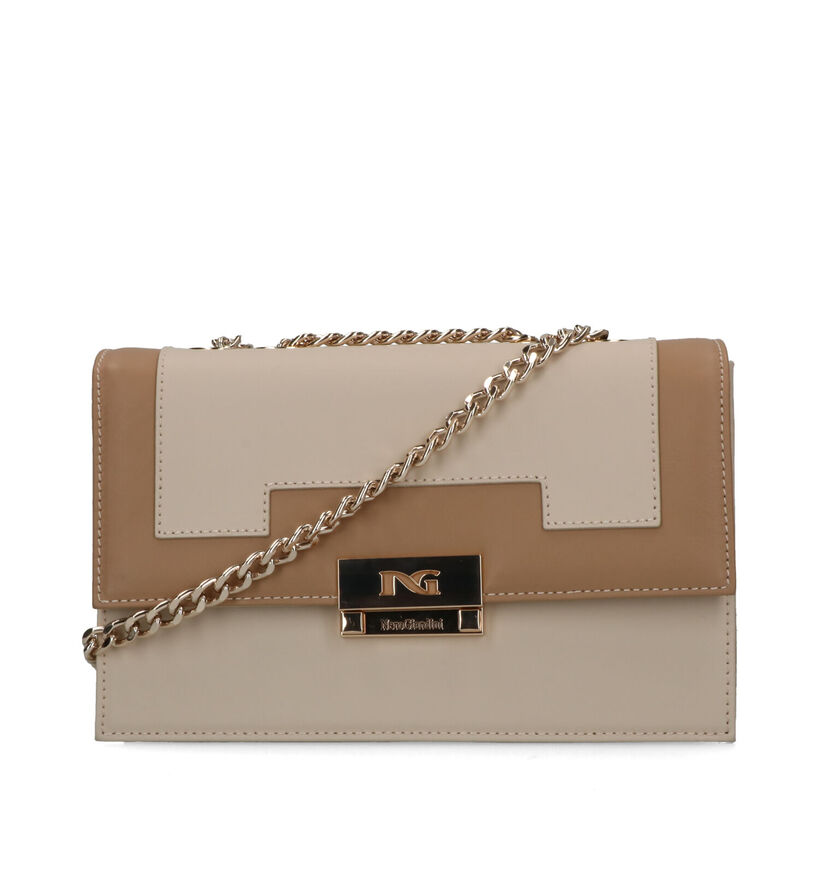 NeroGiardini Sac porté croisé en Beige en cuir (325386)