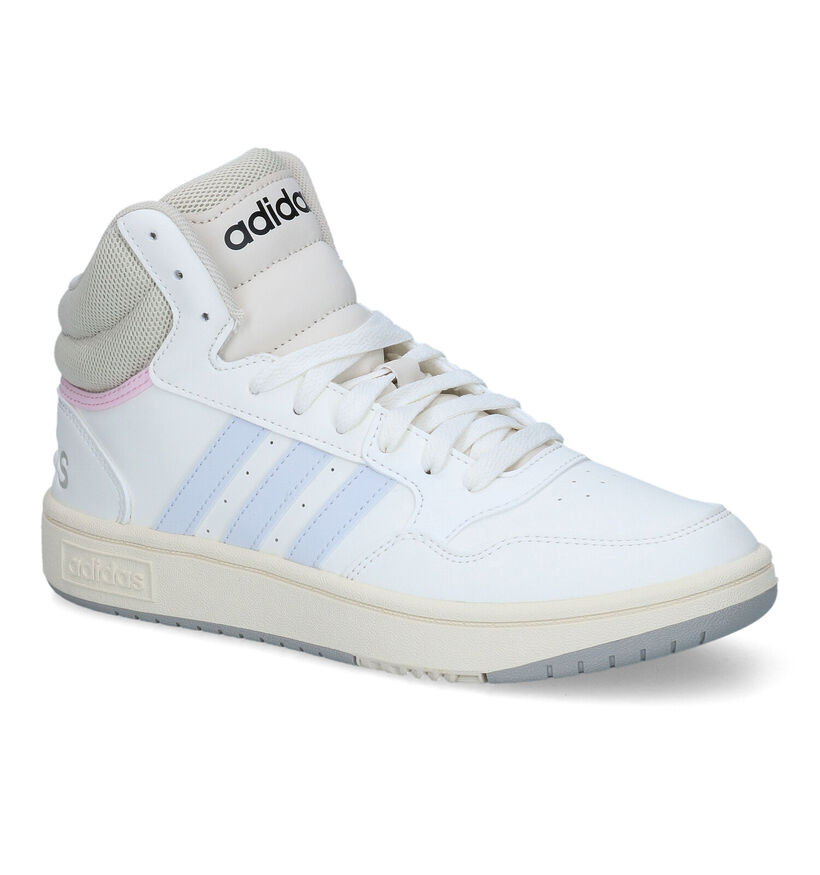 adidas Hoops 3.0 Mid Zwarte Sneakers in kunstleer (316561)