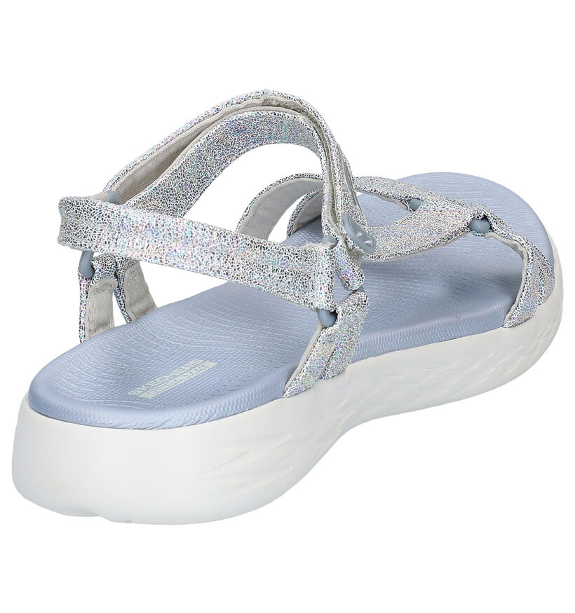 Skechers Go Walk Sandales en Argent en simili cuir (272733)