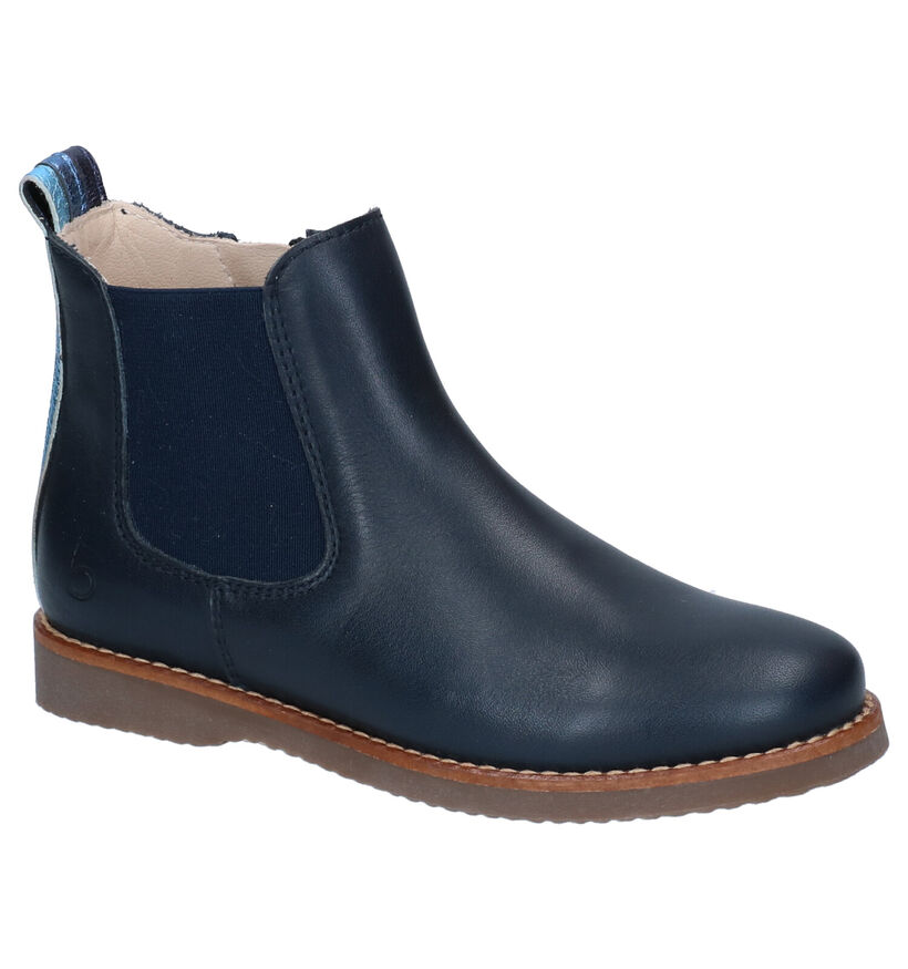 Beberlis Blauwe Bottines in leer (297318)