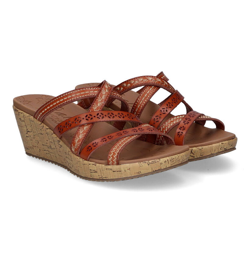 Skechers Beverlee Tiger Posse Cognac Slippers in kunstleer (310874)