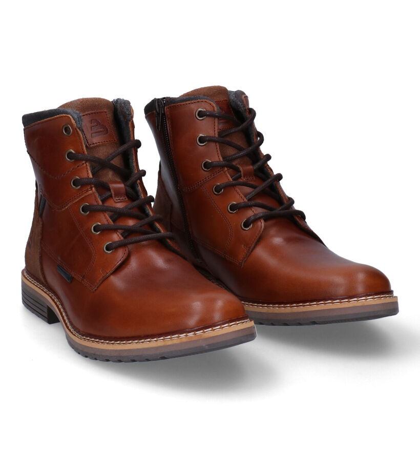 Bullboxer Boots à lacets en Cognac pour hommes (327427) - pour semelles orthopédiques