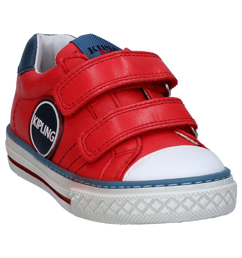 Kipling Evasio Chaussures à Velcro en Rouge en cuir (289368)