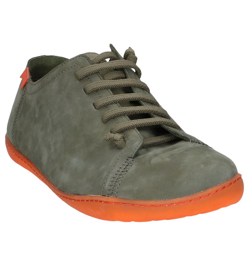 Kaki Instappers Camper Peu in nubuck (244555)