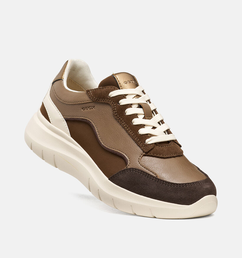 Geox Plummery Bruine/Taupe Sneakers voor dames (376389) - geschikt voor steunzolen