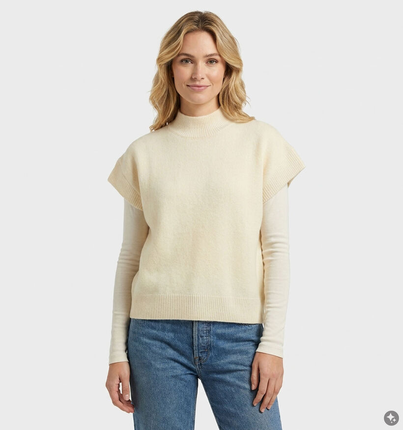 Deeluxe Original Adeline Ecru Trui met Korte Mouwen voor dames (382273)