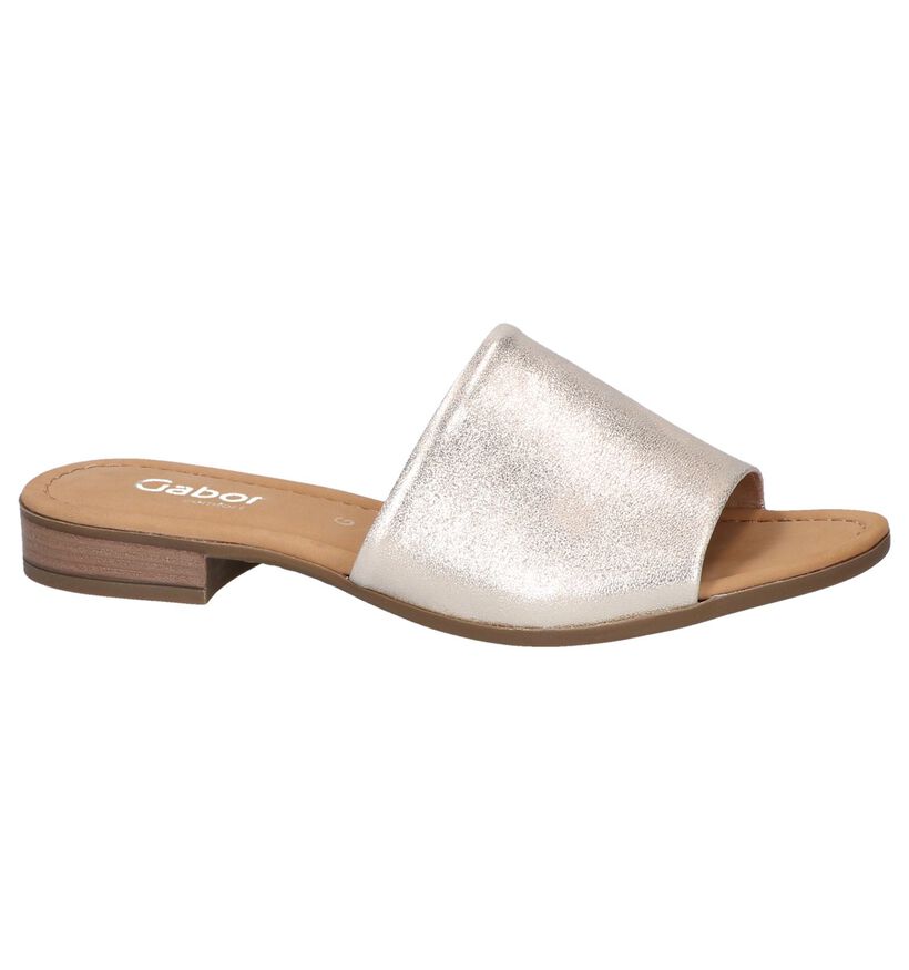 Gabor Comfort Nu-pieds plates en Or en cuir (245580)