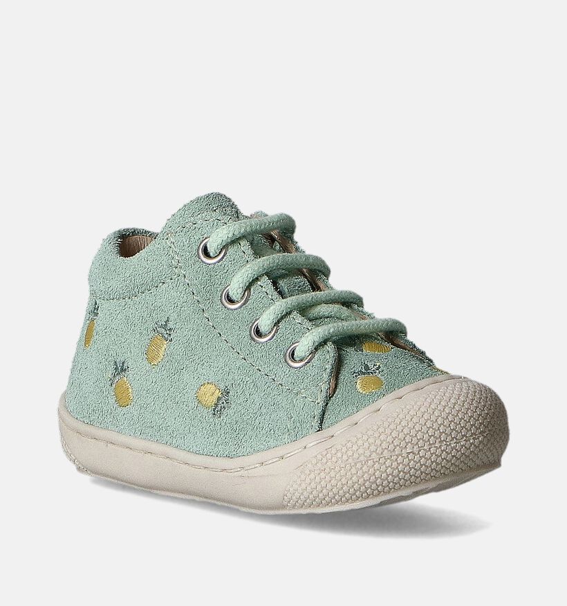 Naturino Cocoon Suede Embroidery Chaussures pour bébé en Vert pour filles (355339) - pour semelles orthopédiques