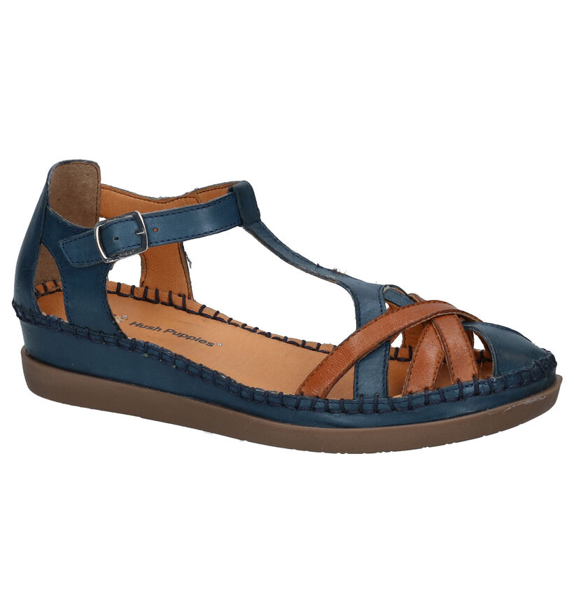 Hush Puppies Sandales compensées en Bleu en cuir (296520)