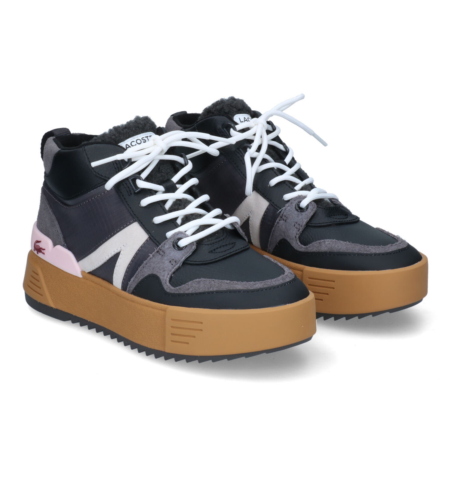 Lacoste L002 Hoge Zwarte Sneakers Dames Sneakers Online op