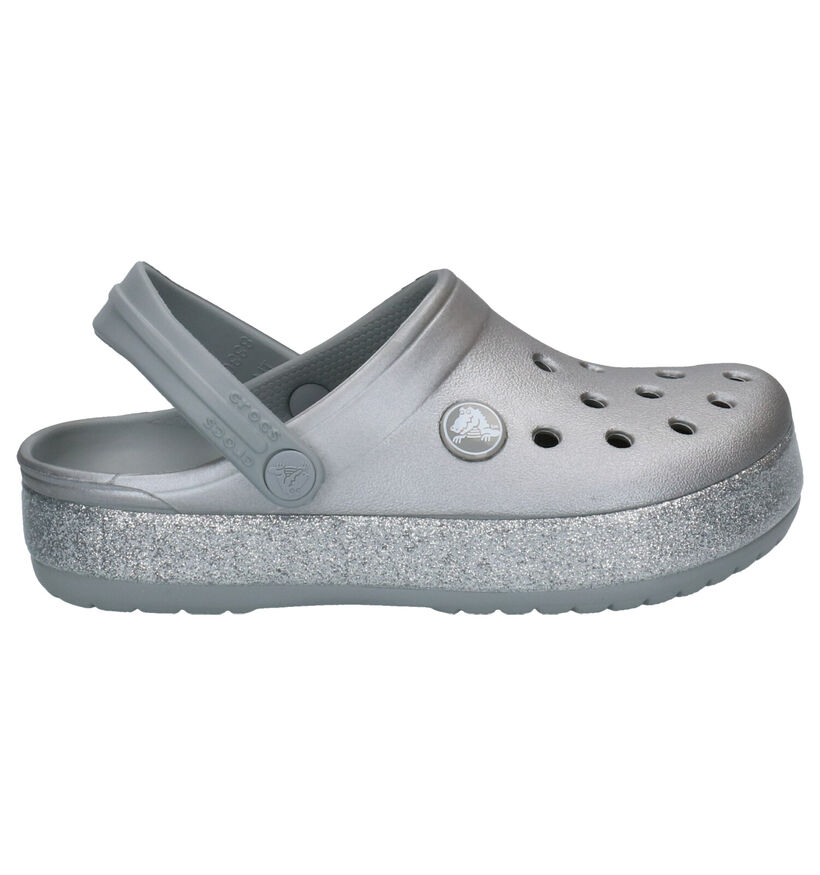 Crocs Crocband Glitter Zilveren Slippers in kunststof (255719)