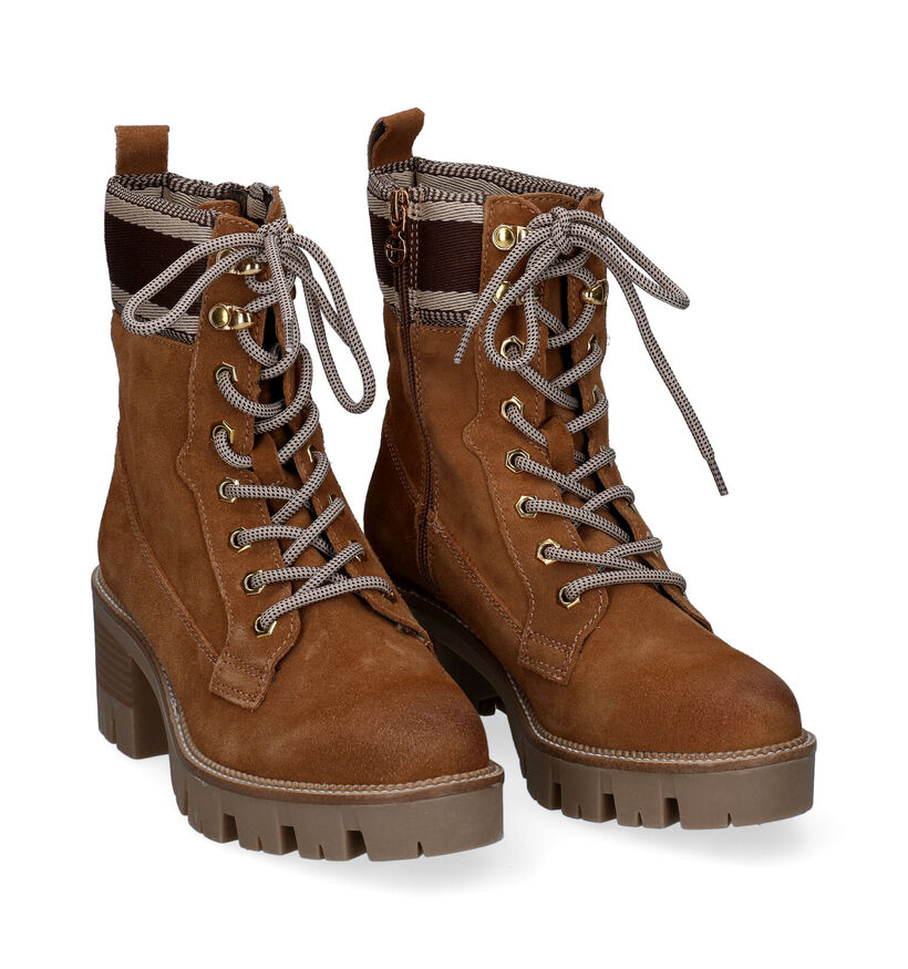 Tamaris Boots à lacets en Cognac en nubuck (296789)