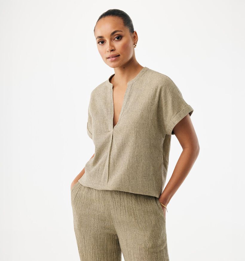 Mexx Crinkle Gouden Blouse voor dames (368533)