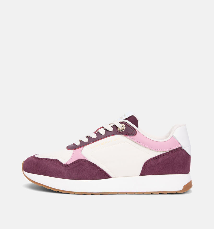 Tommy Hilfiger Material Runner Baskets en Beige/Bordeaux pour femmes (366173) - pour semelles orthopédiques