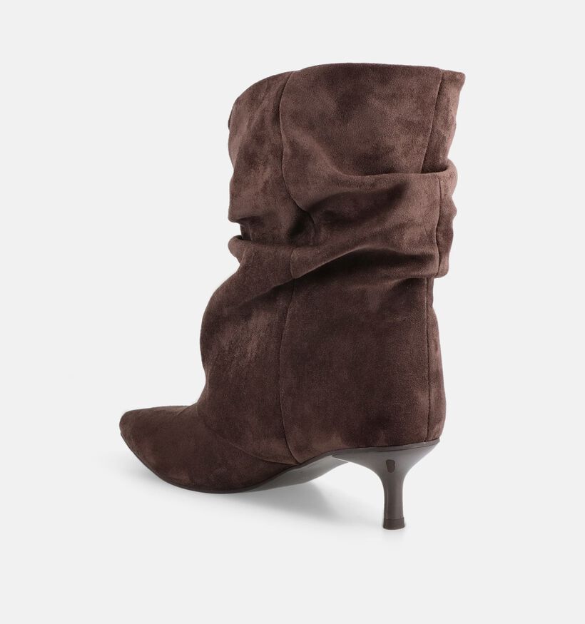 Posh by Poelman Donkerbruine Laarzen met Hak voor dames (380668)