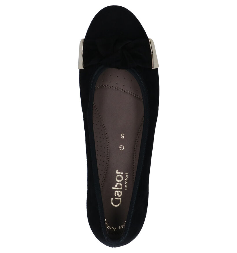 Gabor Easy Walking Zwarte Ballerina's in nubuck (282275)