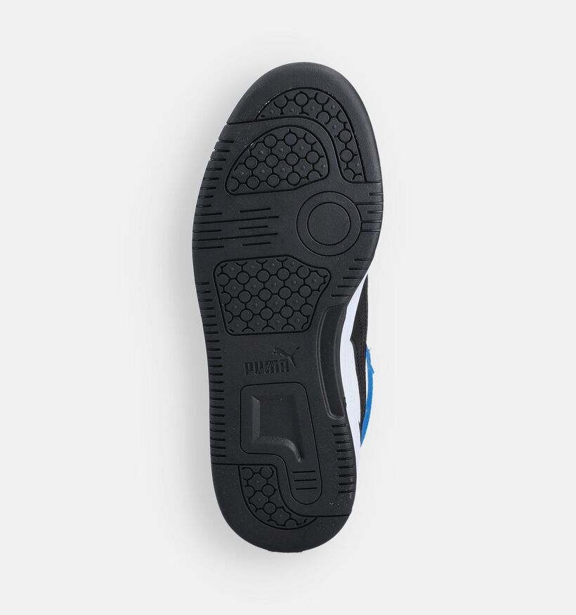 Puma Rebound v6 Blauwe/Witte Sneakers voor meisjes, jongens (372080) - geschikt voor steunzolen