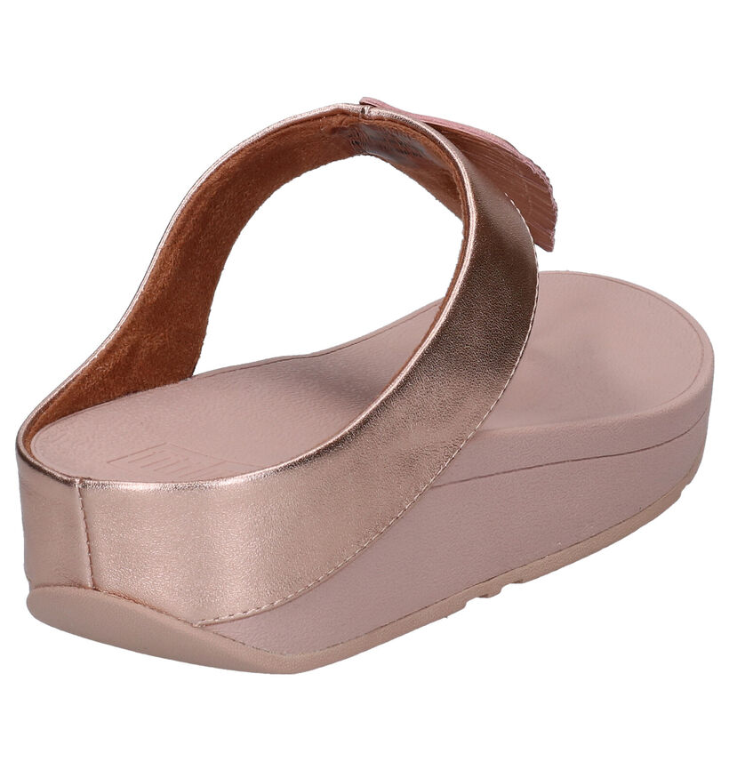 FitFlop Fino Feather Gouden Teenslippers in leer (286114)