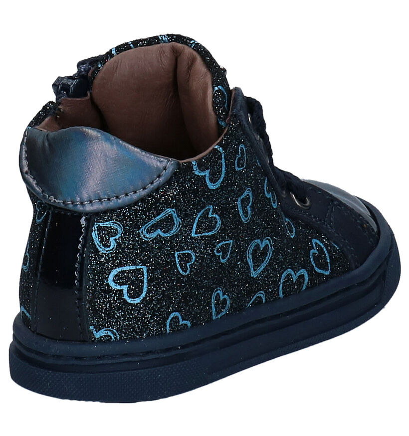 STONES and BONES Lacy Bottines en Bleu en cuir (279304)