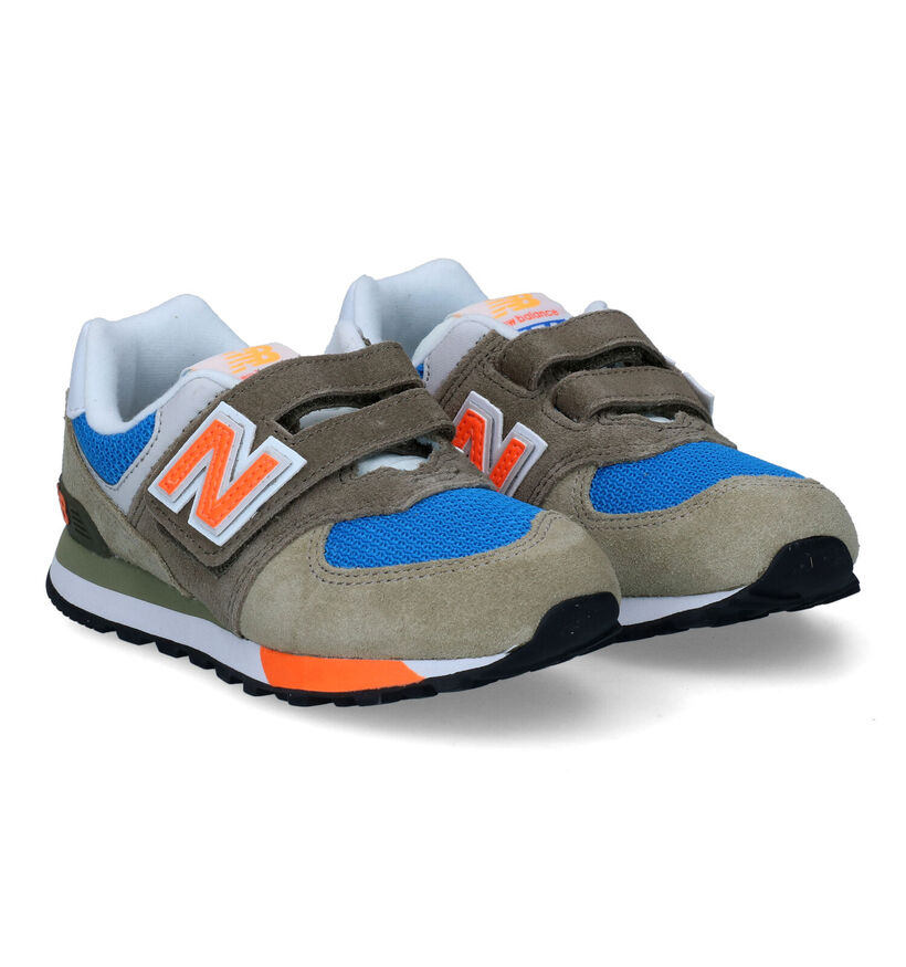New Balance PV574 Baskets en Vert pour garçons (319260) - pour semelles orthopédiques