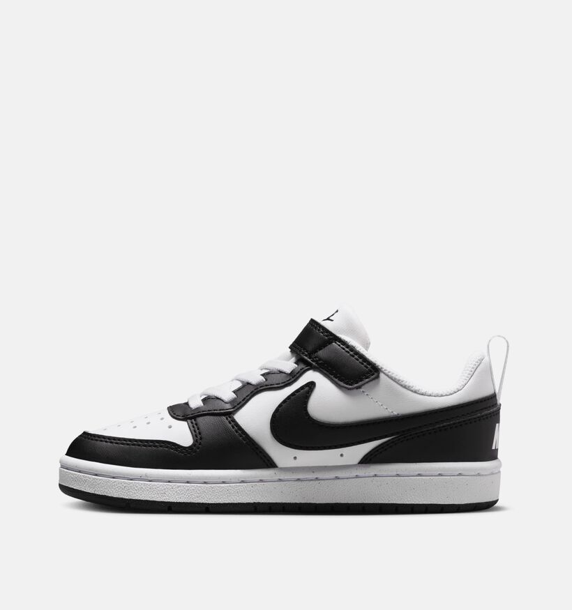 Nike Court Borough Low Witte/Zwarte Sneakers voor jongens, meisjes (381048)