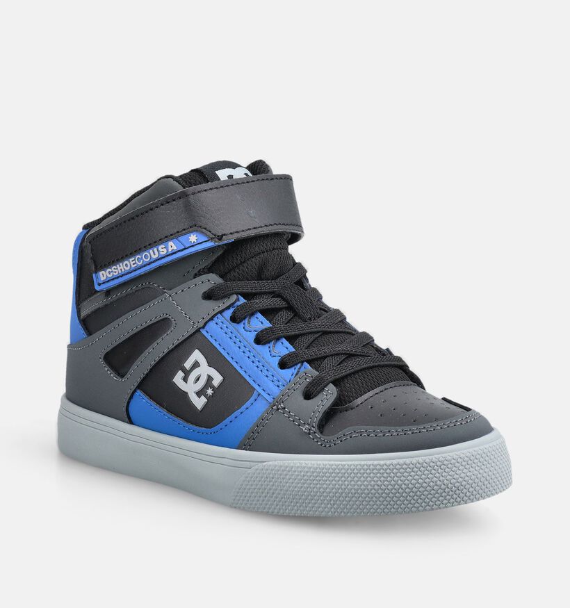 DC Shoes Pure High Top Baskets montantes en Gris/Bleu pour gar&ccedil;ons (376203)