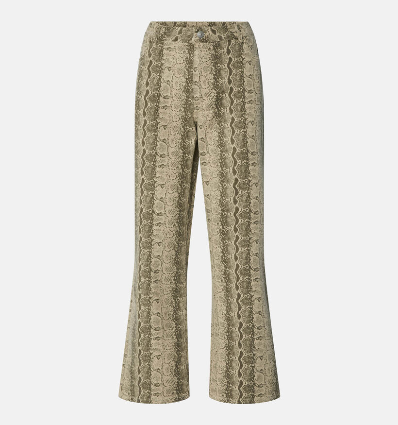 Pieces Salume Beige Wide Leg Jeans Slangenprint voor dames (359044)