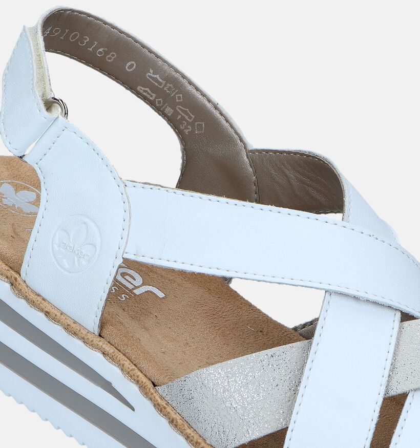 Rieker Witte Sandalen met sleehak voor dames (339056)